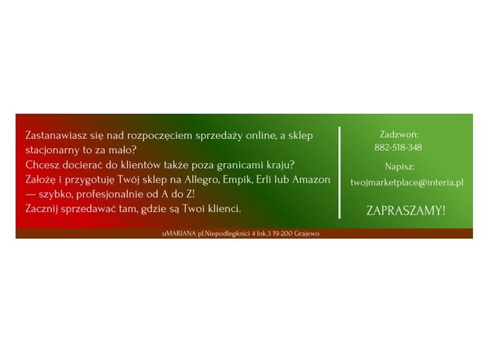 Grajewo ogłoszenia: Wejdź do sprzedaży online. Pomożemy!

Sprzedajesz...